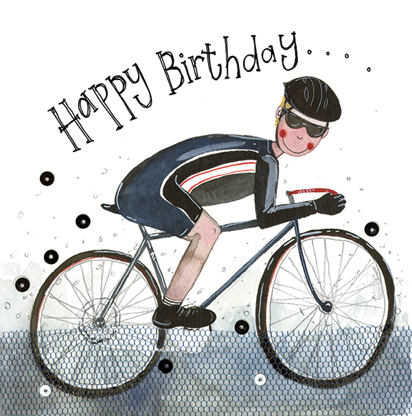 Alex Clark Cyclist Birthday Card